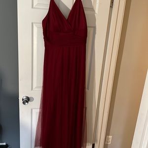 Long red event dress